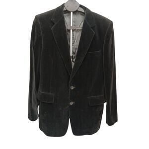 Niedieck Briliant Thick VELVET Blazer Jacket Sz 40L BLACK 2 Button Luxury PARIS